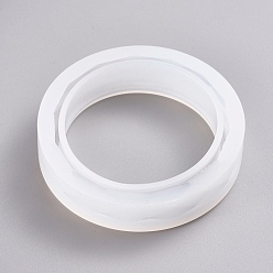 White Bangle Resin Casting Silicone Molds, for UV Resin, Epoxy Resin Jewelry Making, White, 80x18mm, Inner Diameter: 62mm