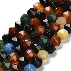 (52) Непрозрачная лаванда Окрашенные естественный агат бисер пряди, звезды вырезать круглые бусы, граненые, разноцветные, 9.5~10x9~10x9~10 мм, отверстие : 1~1.2 мм, около 36~38 шт / нитка, 13.58~14.37'' (34.5~36.5 см)