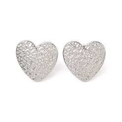 Heart Non-Tarnish 304 Stainless Steel Stud Earrings for Women, Heart, 22x22mm