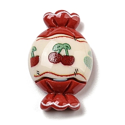 Candy Рождественский thene из непрозрачной смолы декодирует кабошоны, огнеупорный кирпич, конфеты, 31x19.5x9.5 мм