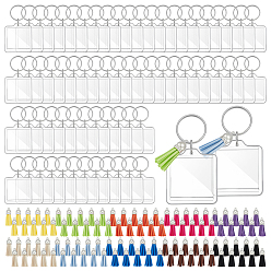 (52) Непрозрачная лаванда Набор для изготовления брелка своими руками, включая акриловый брелок для фоторамки, Искусственные замши кисточкой подвесные украшения, разноцветные, 73 мм