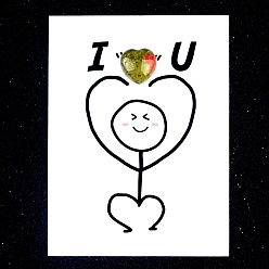 Унакит Украшения в виде сердца из натурального унакита, с бумажными карточками, фигурка для украшения дома, энергетический камень рейки для исцеления, 15 мм