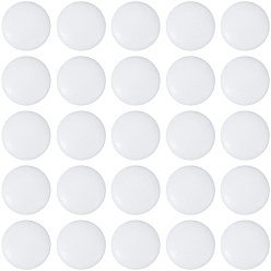 Белый 30шт. 1-отверстие пуговицы из искусственной кожи с ножкой, с алюминиевой фурнитурой, плоско-круглые, белые, 12.5x7 мм, отверстие : 2x1.5 мм