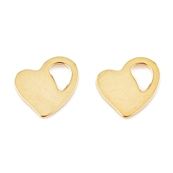 Echt 24 k vergoldet 201 Edelstahl Reize, Laserschnitt, Herz, echt 24 k vergoldet, 10x12x1 mm, Bohrung: 3x5 mm
