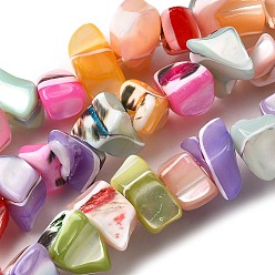 (52) Непрозрачная лаванда Натуральная оболочка из трохидных оболочек, окрашенные, самородки, разноцветные, 5~22x7~15x3~8 мм, отверстие : 1.2 мм, около 65~70 шт / нитка, 14.69~15.35'' (37.3~39 см)