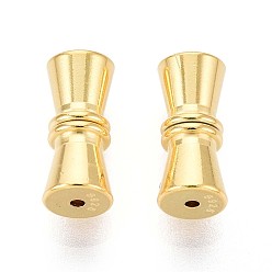 Золотой 925 стерлингового серебра винтовые застежками, с печатью s925, золотые, 11x5 мм, отверстие : 1 мм
