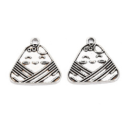 Античное Серебро Сплавочные сеттинги для кулона, тибетский стиль, без кадмия и без свинца, клецка, античное серебро, 23x23x1.5 мм, отверстие : 2 мм