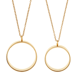 Золотой Наборы для изготовления ожерелий своими руками, включая 304 подвески из нержавеющей стали и ожерелья из цепей, плоско-круглые, золотые, 46x39x13 мм, отверстие : 5 мм