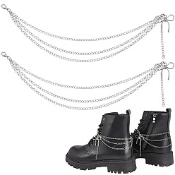 Платина 2шт. латунные витые трехслойные цепи для джинсовых брюк, Сплав с подвесками, платина, 310 мм