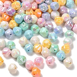 (52) Непрозрачная лаванда УФ покрыты непрозрачными акриловыми бусами, радужный, двухконусные, граненые, разноцветные, 12x12x12 мм, отверстие : 1.6 мм