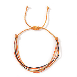 Оранжевый Регулируемые плетеные браслеты из синтетического волокна и плюшевого шнура, счастливые браслеты для женщин, оранжевые, 7-7/8 дюйм (20 см), внутренний диаметр: 11 дюйм (28 см)