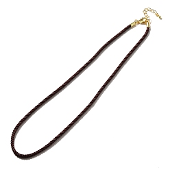 Кокосово-Коричневый Изготовление ожерелья из нейлонового миланского шнура, с латунной фурнитурой и карабинами из нержавеющей стали, золотые, долговечный, кокосового коричневый, 17.91~18.31 дюйм (45.5~46.5 см)