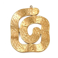 Золотой 304 из нержавеющей стали большие кулоны, вихревые чары, золотые, 51.5x40.5x3 мм, отверстие : 1.7 мм