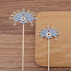 Светло-Синий Цветок сплав эмаль палочка для волос находка, Древний стиль ханьфу аксессуары для женщин и девочек, голубой, 120 мм