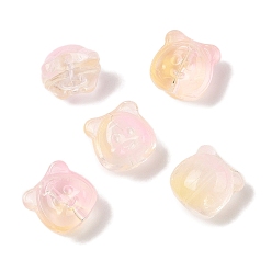 Желтый Прозрачная аэрозольная краска стеклянные шарики, медведь, желтые, 10x10x7.5 мм, отверстие : 0.9 мм