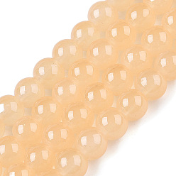 Белый Навахо Выпечка окрашенные имитация нефрита стеклянные бусины пряди, круглые, навахо белый, 8x7 мм, отверстие : 1.2 мм, около 104 шт / нитка, 28.66'' (72.8 см)