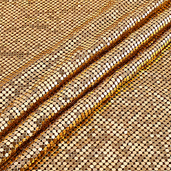 Gold Aluminum Beaded Trim Mesh Ribbon Roll, for DIY Jewelry Craft Making, Gold, 450x1500x2mm