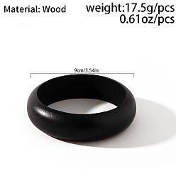 Дерево Широкие деревянные браслеты, эффектные браслеты для женщин, чёрные, внутренний диаметр: 3-1/2 дюйм (9 см)