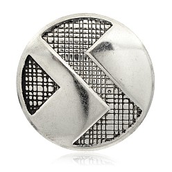 Antique Silver Flat Round Iron Pendants, Antique Silver, 44x4mm, Hole: 5mm