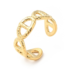 Золотой Ионное покрытие (ip) 304 овальная пряжка из нержавеющей стали с открытой манжетой для мужчин и женщин, золотые, размер США 9 (18.9 мм)