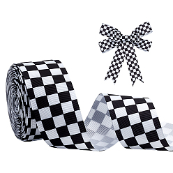 Черный 1 рулонные полиэфирные ленты, квартира с клетчатым рисунком, чёрные, 1-1/2 дюйм (38 мм), 12 ярдов / ролл