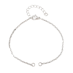 Platine Fabrication de bracelet en chaîne à laiton, avec fermoir pince de homard, sans cadmium et sans plomb, crémaillère plaquage, platine, 6.61 pouce (16.8 cm), Trou: 3mm