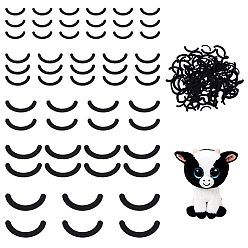 Черный 300 шт. 5 стили фетровые поделки, рот, чёрные, 10~21x25~50x1 мм, 60 шт / стиль