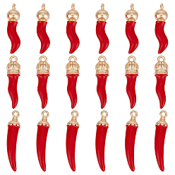 Красный 18 шт 3 стили подвески из сплава эмали, чили очарование, красные, 27~32x7 мм, 6 шт / стиль