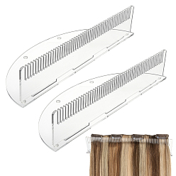 Прозрачный Акриловые подставки для демонстрации париков, органайзер для наращенных волос, прозрачные, 25.2x9x5 см