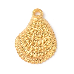 Golden Tibetan Style Alloy Pendants, Cadmium Free & Lead Free, Shell Shape, Golden, 20x15x3.3mm, Hole: 1.4mm, about 854pcs/1000g