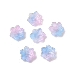 лаванда Стеклянные бусины, снежинка, два тона, лаванда, 10x11x3.5 мм, отверстие : 1.4 мм