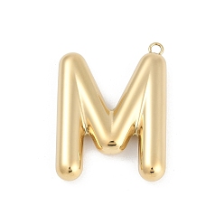 Letter M 304 подвески из нержавеющей стали, ионное покрытие (ip), буквенное очарование, Буква М, 38x28x6.5 мм, отверстие : 2.1 мм
