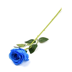Royal Blue Cloth Imitation Rose, with Plastic Flower Diameter, Artificial Flower Bouquets, for Wedding Bouquet Floral Arrangement Table Decoration, Royal Blue, 520mm