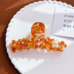 Шоколадный Заколки для волос из ацетата целлюлозы в форме цветка с большими когтями, аксессуары для волос для женщин и девушек, цвет шоколада, 109x53x46 мм