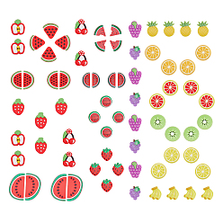 Mixed Color 72 Pcs 18 Styles PVC Plastic Cabochons, Mixed Color, 4pcs/style