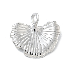 Платина Стойки обшивки латунные подвески, долговечный, без свинца и без кадмия, подвески из листьев гинкго, платина, 27x29x4 мм, отверстие : 3.5x5 мм