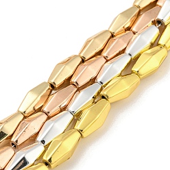 (52) Непрозрачная лаванда Гальванические нити синтетических магнитных гематитовых бусин, ромб, разноцветные, 12~12.3x5.2~5.8x5.2~5.8 мм, отверстие : 1.2 мм, около 33 шт / нитка, 16.5 дюйм