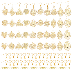 Light Gold Набор для самостоятельного изготовления геометрических сережек-капель, включая экологически чистые железные подвески, крючки для серег и прыгающие кольца, золотой свет, подвески: 40 шт / коробка