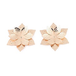 Light Gold Шапочки и конусы для бусин, латунные, цветок, золотой свет, 34.5x30x4~5 мм, отверстие : 0.9~1 мм