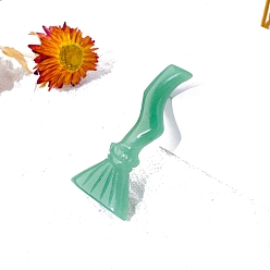 Зеленый Авантюрин Натуральные зеленые авантюрные дисплеи, украшения для домашнего офиса, волшебная метла, 70~80 мм