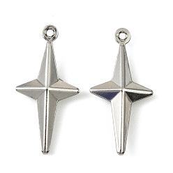 Нержавеющая Сталь Цвет 304 подвески из нержавеющей стали. подвеска в виде звезды, анти-тускнение, цвет нержавеющей стали, 24.5x12x4 мм, отверстие : 1 мм