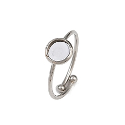 Нержавеющая Сталь Цвет 304 компоненты манжетного кольца из нержавеющей стали, настройки кольца чашки безеля, плоско-круглые, цвет нержавеющей стали, лоток : 8 мм, внутренний диаметр: 18 мм