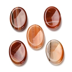 Полосатый Агат Овальный натуральный агат с красными полосами, камень для беспокойства, Кристаллический камень для лечения тревоги, исцеляющий большой палец, 35~35.5x25x6.5 мм