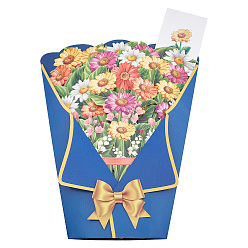 Flower 3D Flower Pop Up Paper Greeting Card, with Envelope, Valentine's Day Wedding Birthday Invitation Card, Sunflower Pattern, 323x255x8.5mm, 3pcs/set