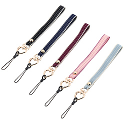 (52) Непрозрачная лаванда 5шт. 5 цвета тканевый шнурок ремешок для мобильного телефона, сердце, золотой свет, разноцветные, 255 мм, 1 шт / цвет