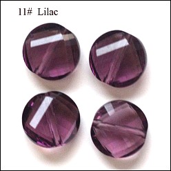 Фиолетовый Имитация Австрийские кристаллические шарики, класс AAA, граненые, плоско-круглые, фиолетовые, 10x5 мм, отверстие : 0.9~1 мм