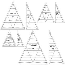Треугольник 8шт. треугольные акриловые многофункциональные линейки, строчная швейная линейка, треугольные, 100~254x45~228x3 мм, отверстие : 6 мм