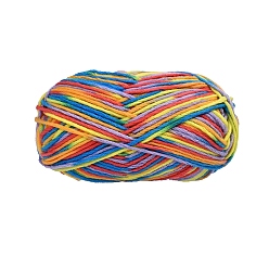 Разноцветный 6-слойная пряжа из молочного хлопка и акрилового волокна, для ткачества, вязание крючком, сегмент окрашенный, красочный, 3 мм, около 174.98 ярдов (160 м) / моток