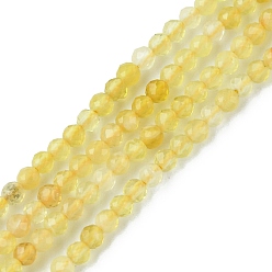 Yellow Opal Natural Yellow Opal Beads Strands, Faceted, Round, 2mm, Hole: 0.6mm, about 196~199pcs/strand, 15.43~15.67 inch(39.2~39.8cm)