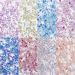 (52) Непрозрачная лаванда 240g 8 цвета ab-color покрытием diy 3d нейл-арт украшения мини стеклянные бусины, крошечные шарики ногтей икрой, разноцветные, 0.6~3 мм, 30 г / цвет